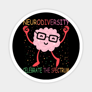 Neurodiversity Brain Autism Awareness ASD ADHD Men Women Kid Magnet